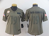 Women Nike Steelers 19 JuJu Smith Schuster 2019 Olive Salute To Service Limited Jersey,baseball caps,new era cap wholesale,wholesale hats